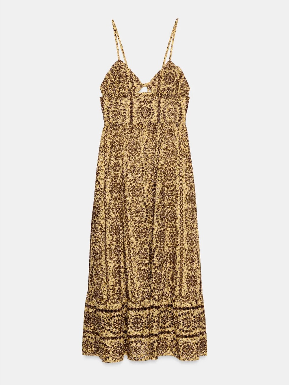 Zara Cut-Out Embroidered Eyelet MIDI Dress - Picture 5 of 7